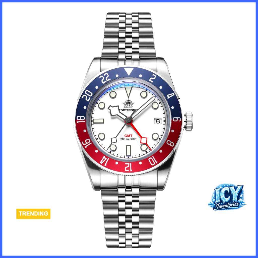 Stainless Steel Gmt Dive Watch Water Resistant 200 Meters